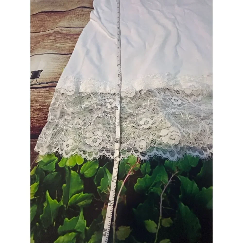 Soma White Long Lace Tank M